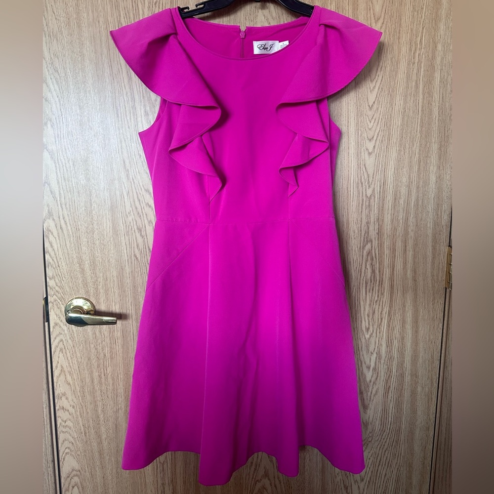 Eliza J. Fuchsia Ruffle Sleeve Midi Dress Women’s 8
